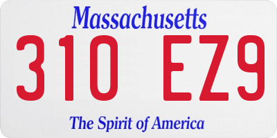 MA license plate 310EZ9