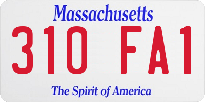MA license plate 310FA1