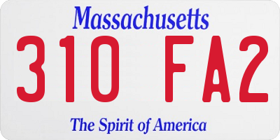 MA license plate 310FA2