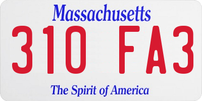 MA license plate 310FA3