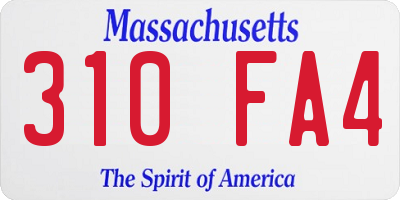 MA license plate 310FA4