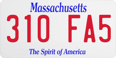 MA license plate 310FA5