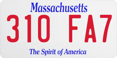 MA license plate 310FA7