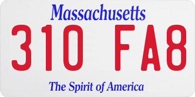 MA license plate 310FA8