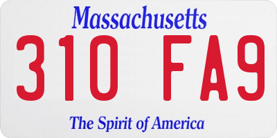 MA license plate 310FA9