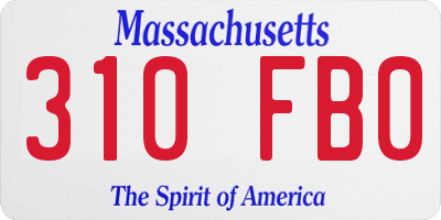 MA license plate 310FB0