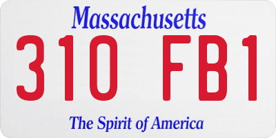MA license plate 310FB1