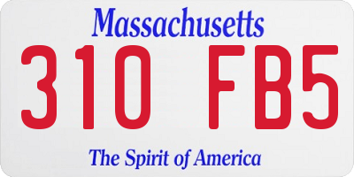 MA license plate 310FB5