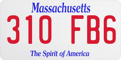 MA license plate 310FB6