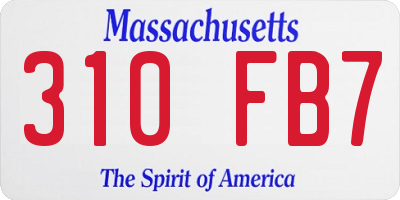 MA license plate 310FB7