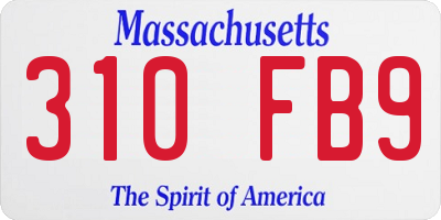 MA license plate 310FB9