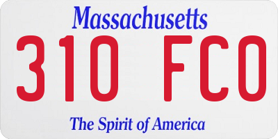 MA license plate 310FC0