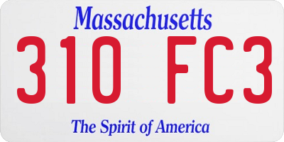 MA license plate 310FC3