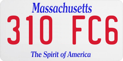 MA license plate 310FC6