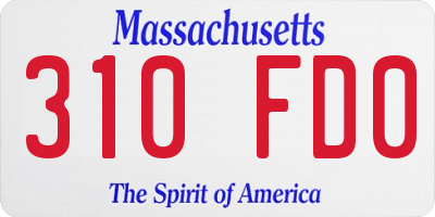 MA license plate 310FD0