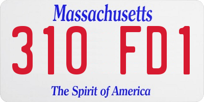 MA license plate 310FD1