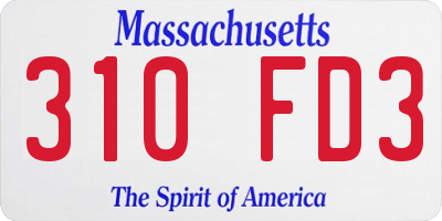 MA license plate 310FD3
