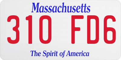 MA license plate 310FD6