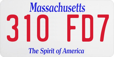 MA license plate 310FD7