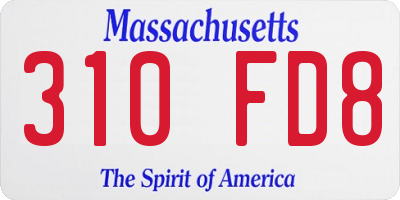 MA license plate 310FD8