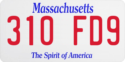 MA license plate 310FD9