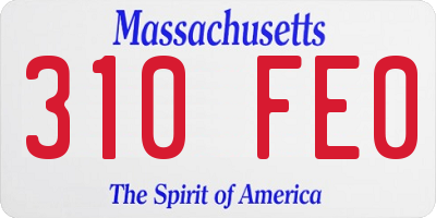 MA license plate 310FE0