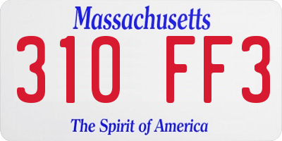 MA license plate 310FF3
