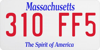 MA license plate 310FF5
