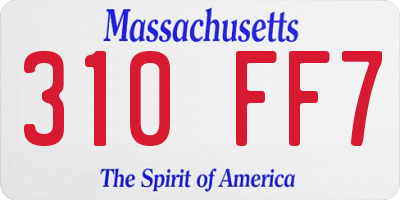 MA license plate 310FF7