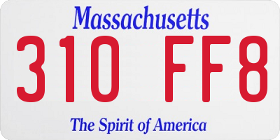MA license plate 310FF8