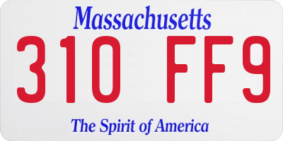 MA license plate 310FF9