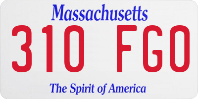 MA license plate 310FG0