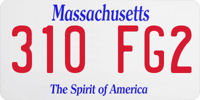 MA license plate 310FG2