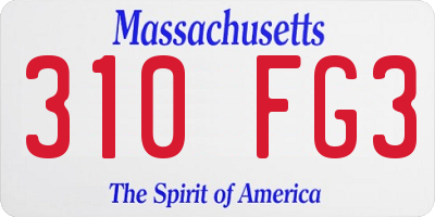 MA license plate 310FG3