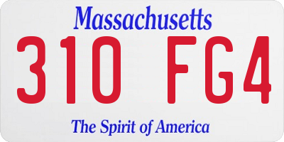 MA license plate 310FG4