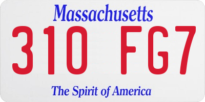 MA license plate 310FG7