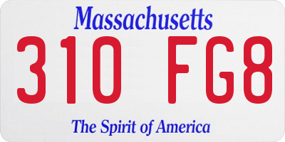 MA license plate 310FG8