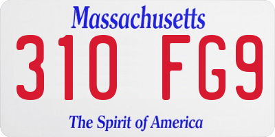 MA license plate 310FG9
