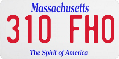 MA license plate 310FH0