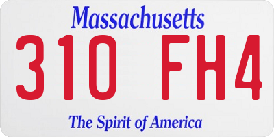 MA license plate 310FH4