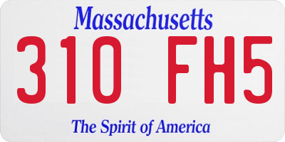 MA license plate 310FH5