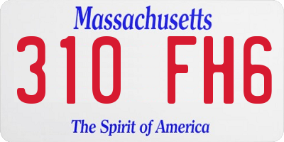 MA license plate 310FH6