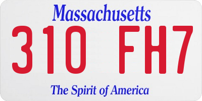 MA license plate 310FH7