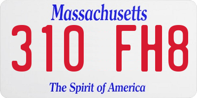MA license plate 310FH8