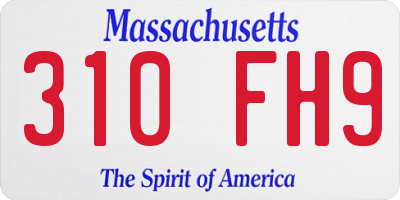 MA license plate 310FH9