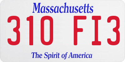 MA license plate 310FI3