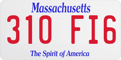 MA license plate 310FI6