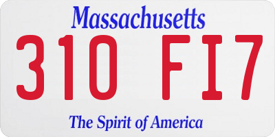MA license plate 310FI7