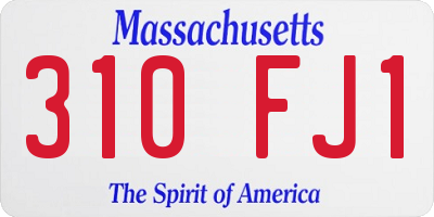 MA license plate 310FJ1