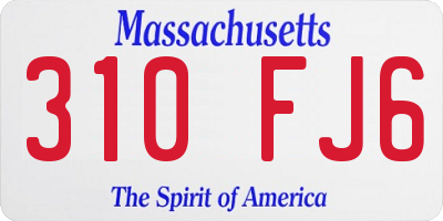MA license plate 310FJ6